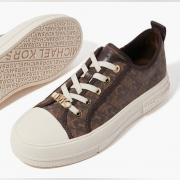 Michael Kors Evy Empire Signature Lace Up Sneakers Size 8.5 NWOT MSRP $198 - Picture 3 of 13